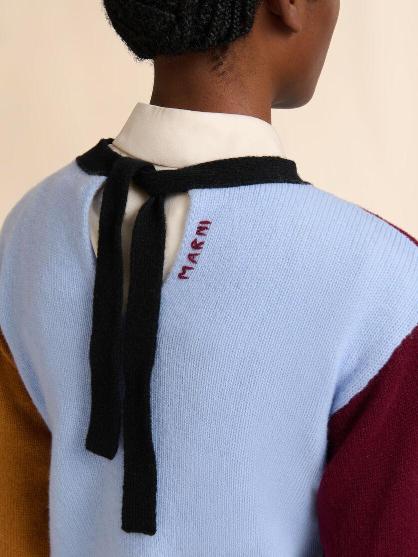 Stutterheim X Marni Blue And Burgundy Cashmere Color-block Sweater