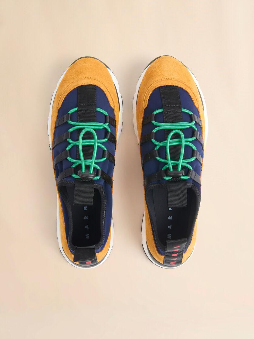 Stutterheim X Marni Blue And Orange Lycra Lace-up Running Sneaker