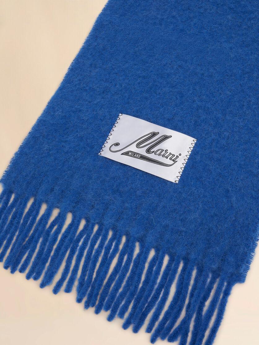 Stutterheim X Marni Blue Brushed Alpaca Scarf With Fringes