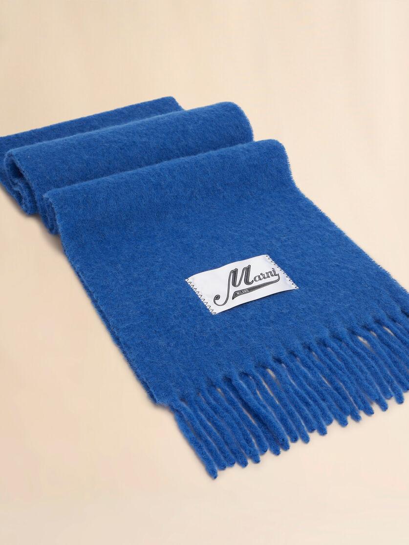 Stutterheim X Marni Blue Brushed Alpaca Scarf With Fringes