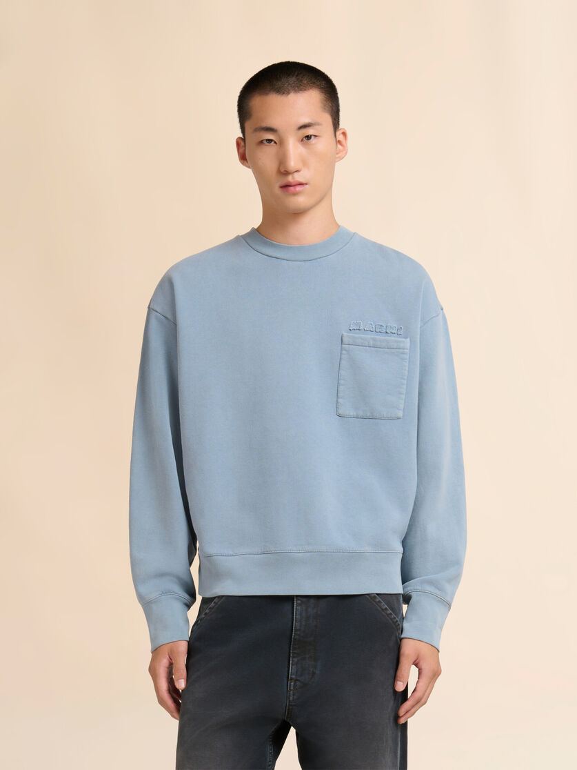 Stutterheim X Marni Blue Cotton Sweatshirt With Marni Patches