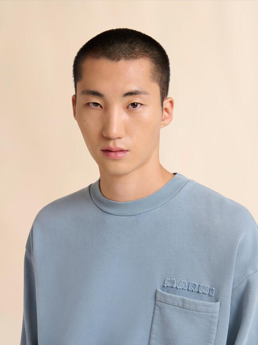 Stutterheim X Marni Blue Cotton Sweatshirt With Marni Patches