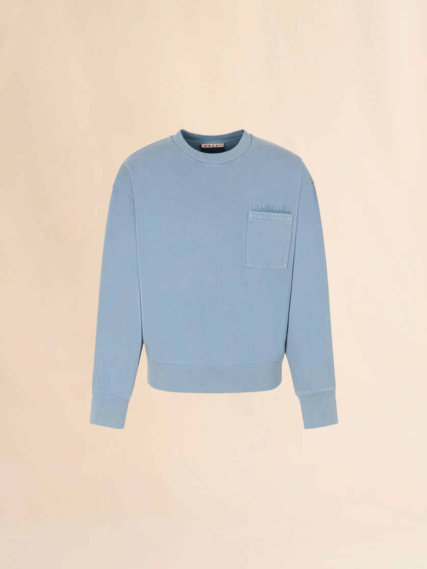 stutterheim x marni Blue cotton sweatshirt with Marni patches