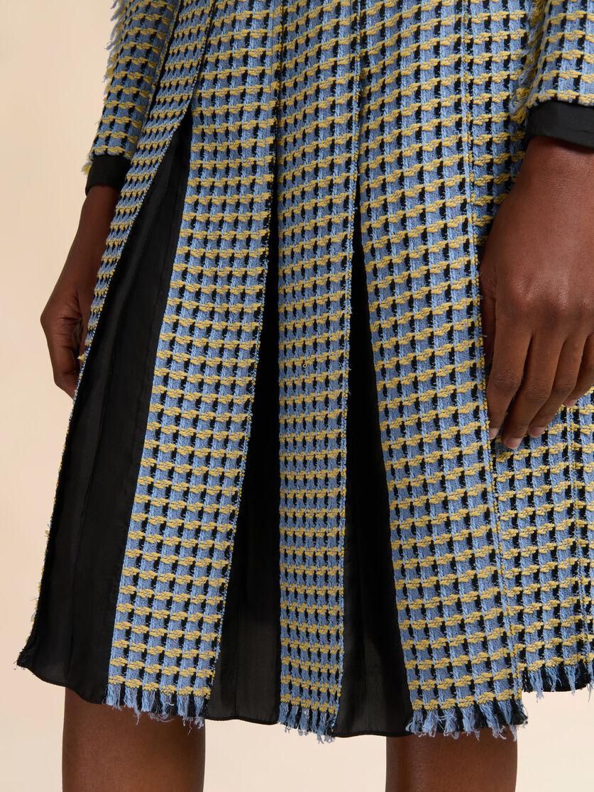 Stutterheim X Marni Blue Cotton Tweed-effect Pleated Skirt