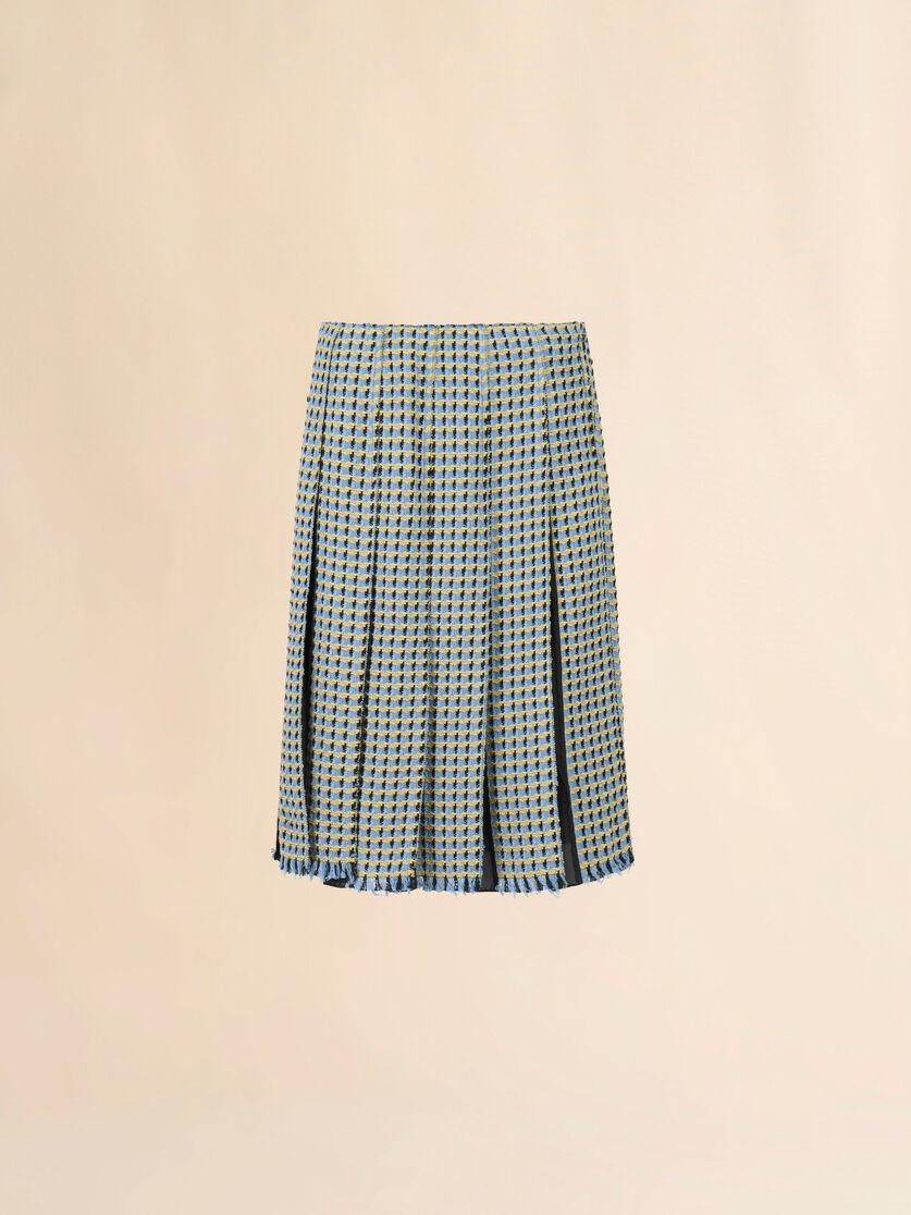 stutterheim x marni Blue cotton tweed-effect pleated skirt
