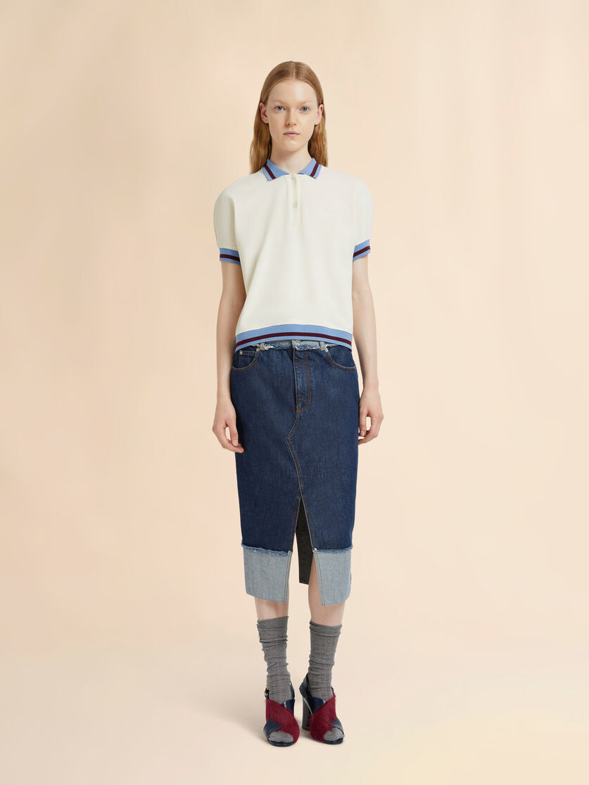 Stutterheim X Marni Blue Denim Inside-out Midi Skirt