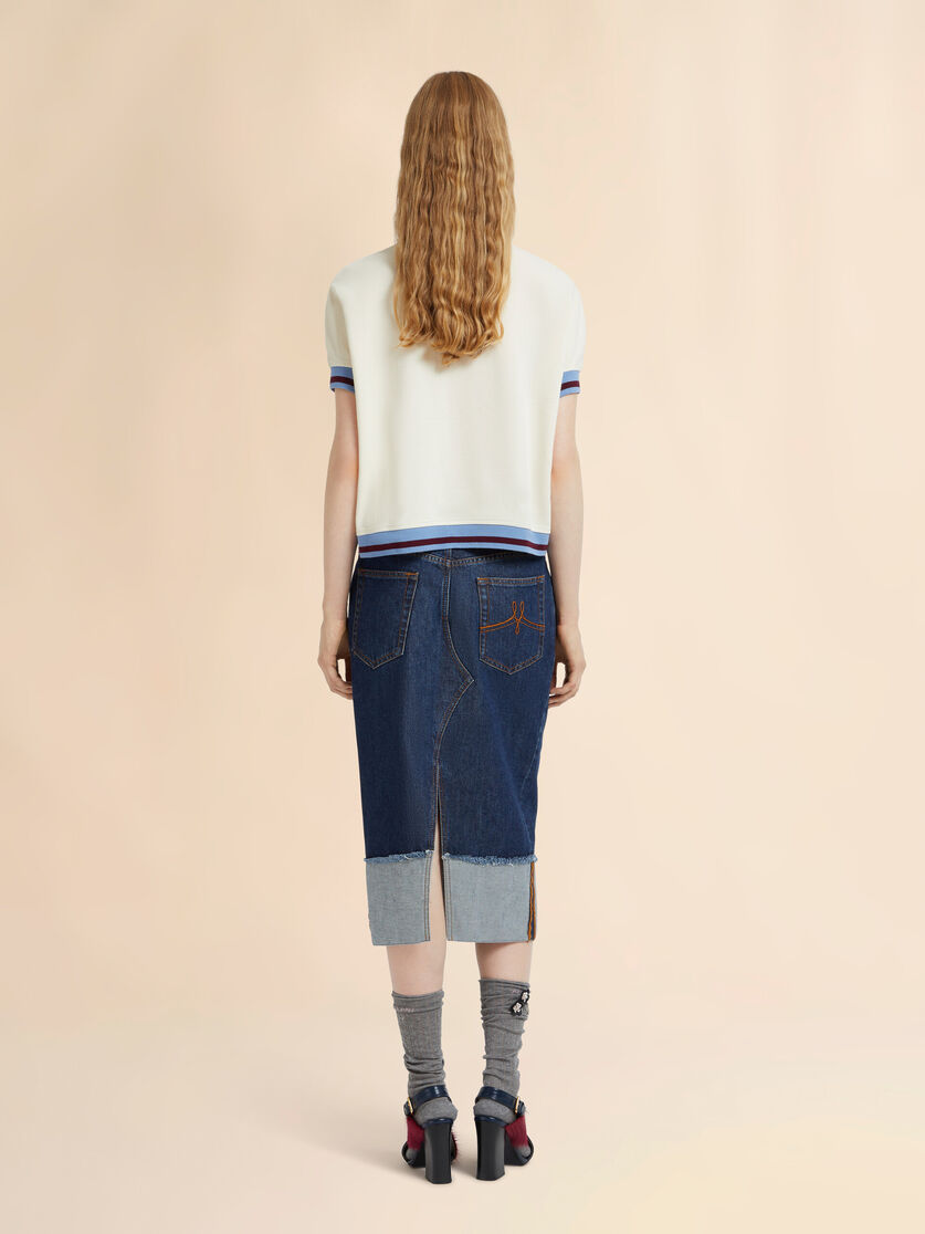 Stutterheim X Marni Blue Denim Inside-out Midi Skirt