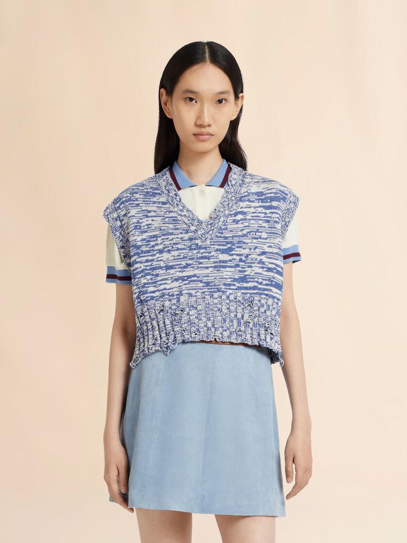 Stutterheim X Marni Blue Disheveled Mouliné Cotton Vest