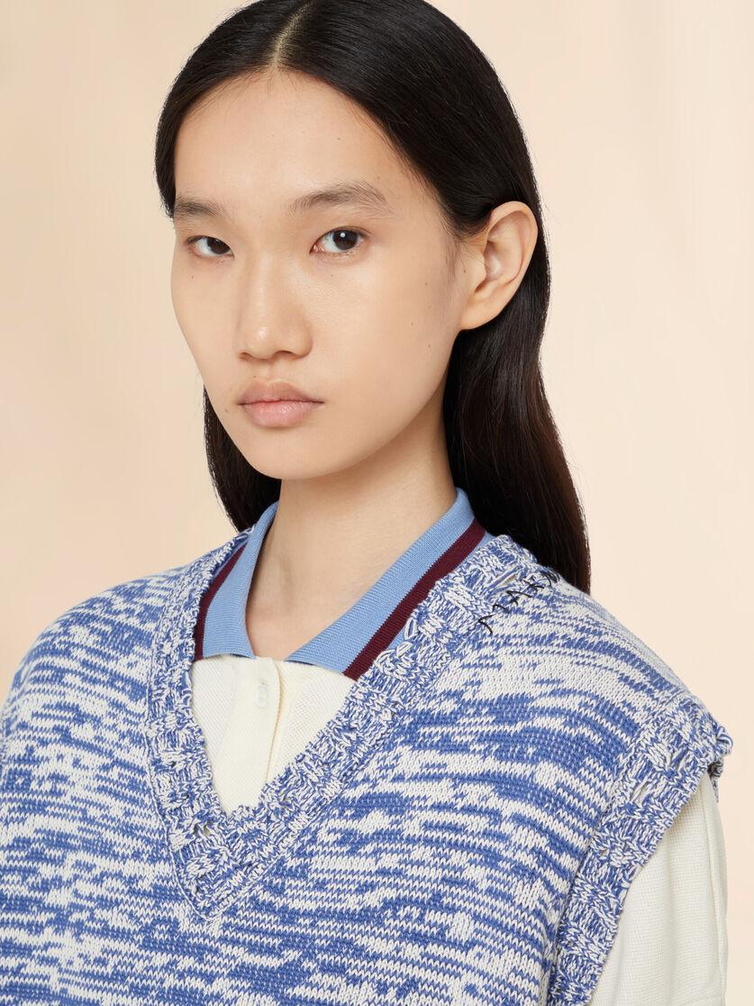 Stutterheim X Marni Blue Disheveled Mouliné Cotton Vest