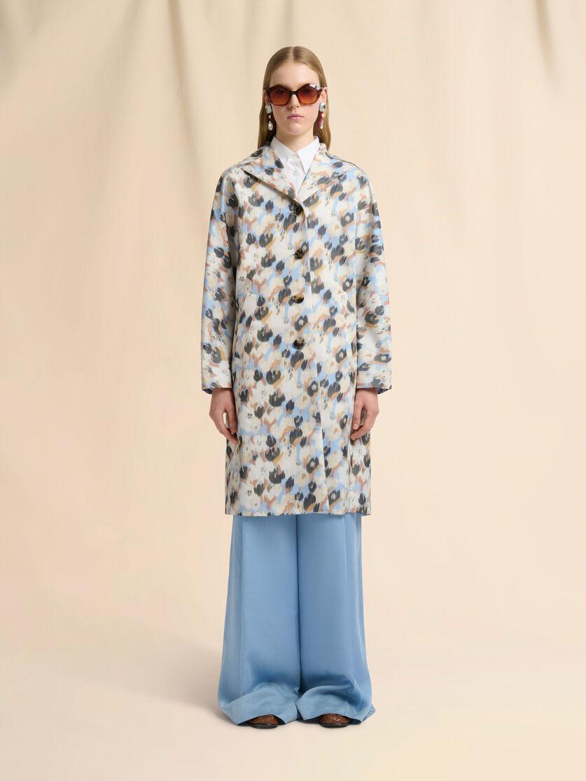 Stutterheim X Marni Blue Duchesse Reversible Coat With Contrast Prints