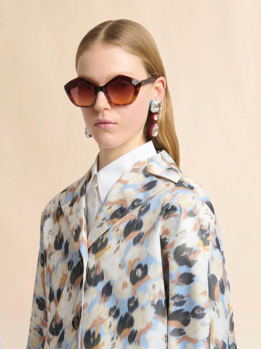 Stutterheim X Marni Blue Duchesse Reversible Coat With Contrast Prints