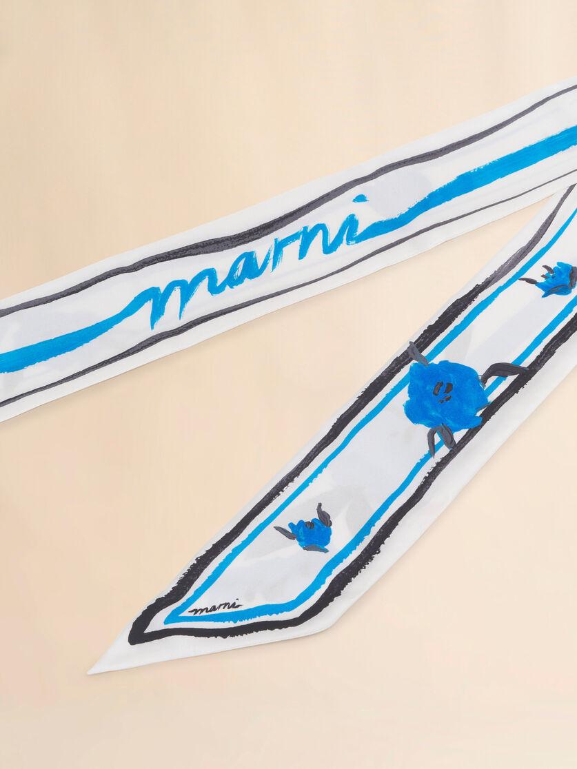 Stutterheim X Marni Blue Floral Print Silk Bandeau Scarf