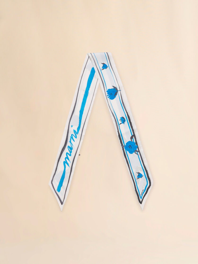 stutterheim x marni Blue floral print silk bandeau scarf