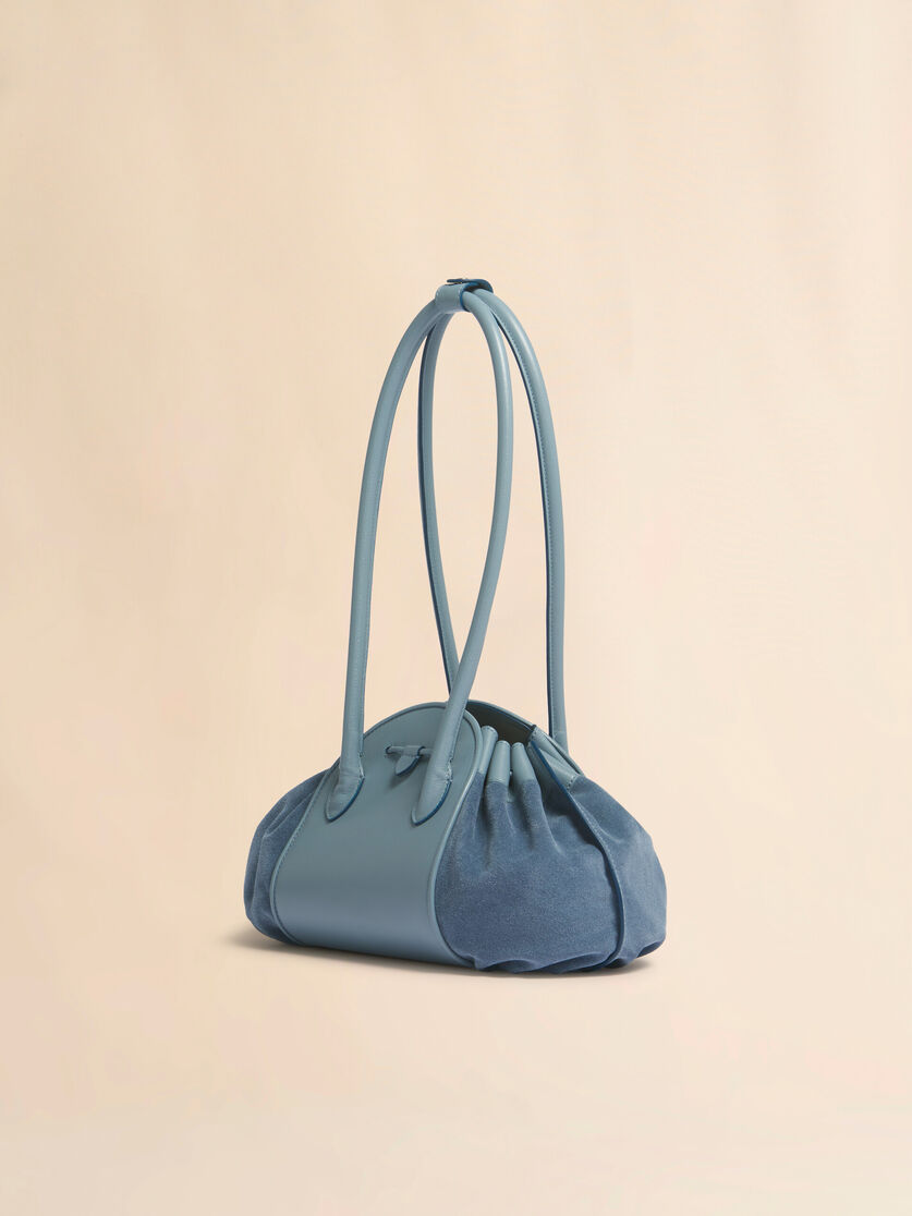 Stutterheim X Marni Blue Leather And Suede Tulipea Shoulder Bag