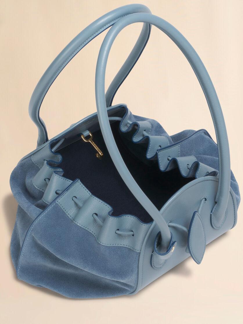 Stutterheim X Marni Blue Leather And Suede Tulipea Shoulder Bag