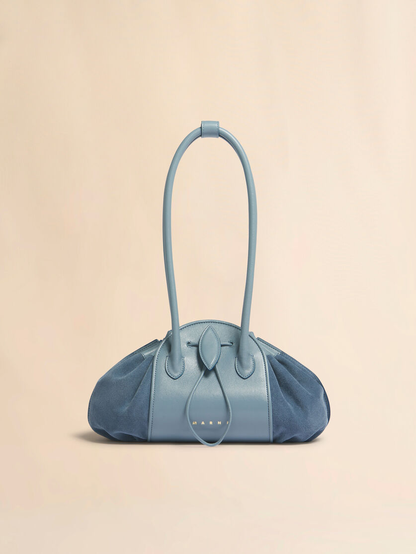 stutterheim x marni Blue leather and suede Tulipea shoulder bag