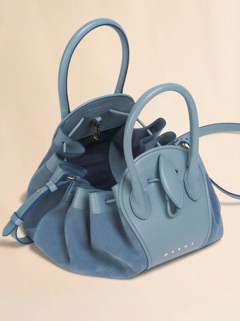 Stutterheim X Marni Blue Leather And Suede Tulipea Small Handbag