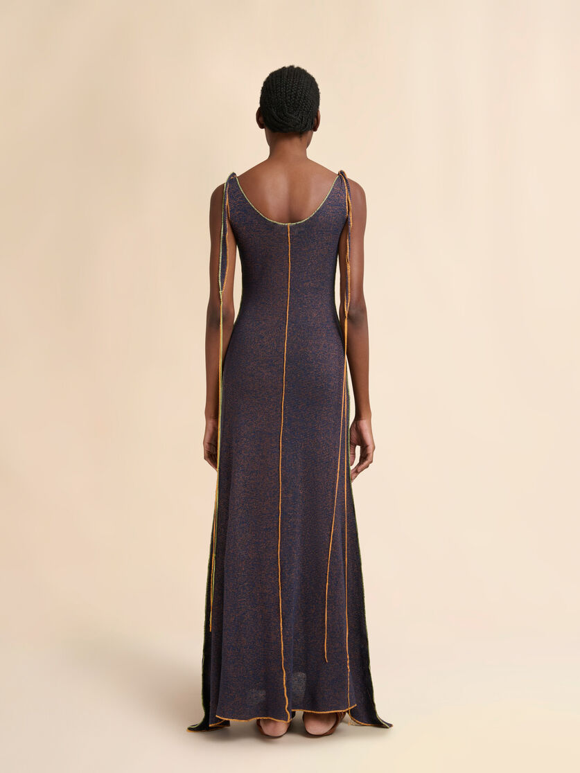 Stutterheim X Marni Blue Linen-viscose Dress With Colorful Edges