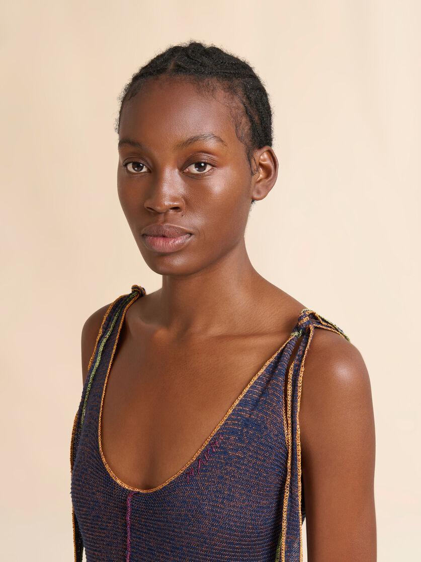 Stutterheim X Marni Blue Linen-viscose Dress With Colorful Edges