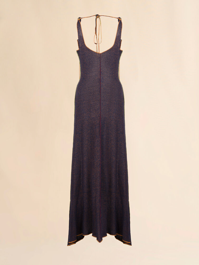 stutterheim x marni Blue linen-viscose dress with colorful edges