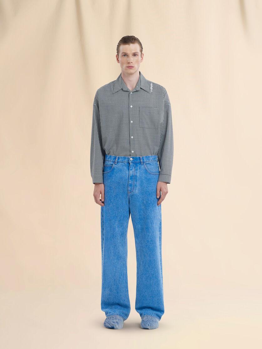 Stutterheim X Marni Blue Organic Denim Wide-leg Jeans