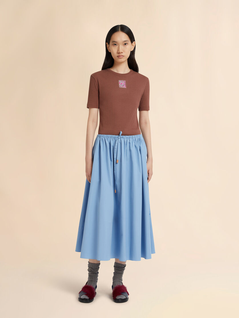 Stutterheim X Marni Blue Organic Poplin Drawstring Skirt