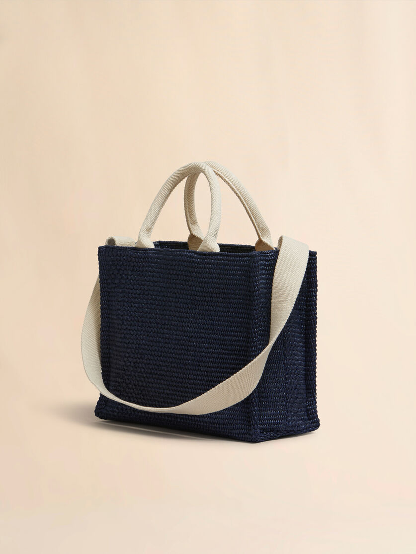 Stutterheim X Marni Blue Raffia-effect Small Tote Bag