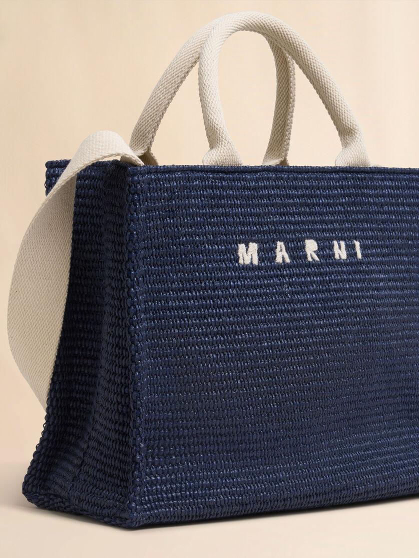 Stutterheim X Marni Blue Raffia-effect Small Tote Bag