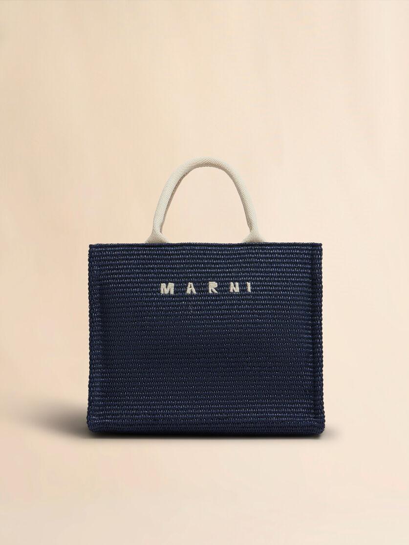 stutterheim x marni Blue raffia-effect Small Tote Bag