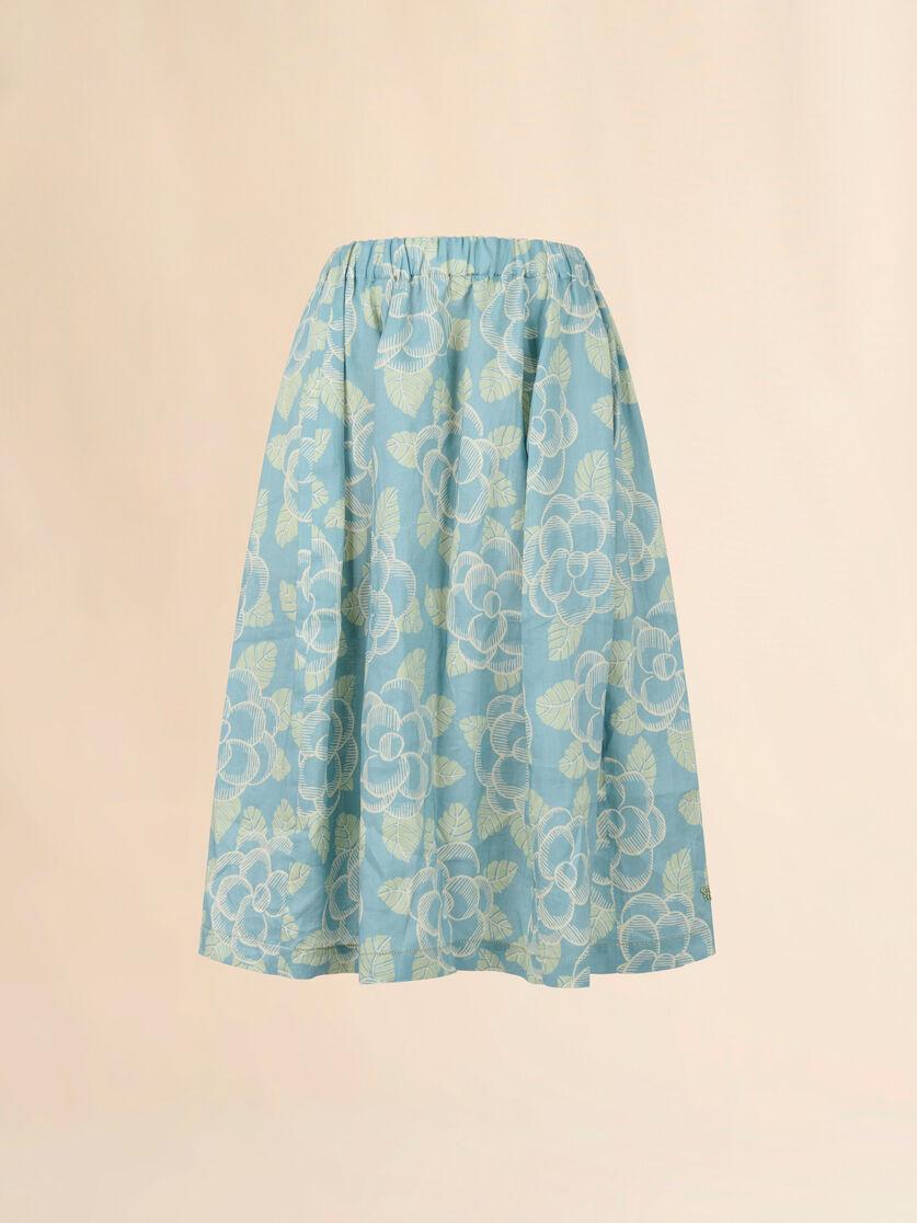 stutterheim x marni Blue ramie elasticated skirt with Banjo print