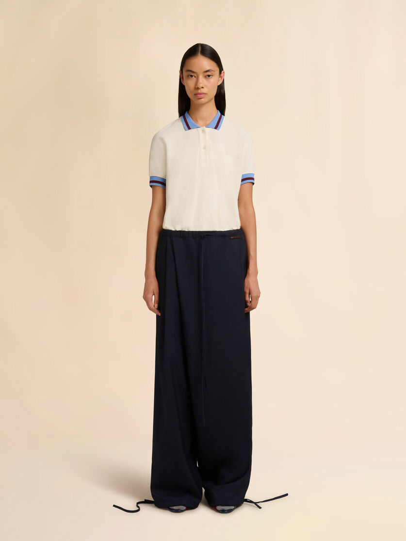 Stutterheim X Marni Blue Tropical Wool Drawstring Trousers