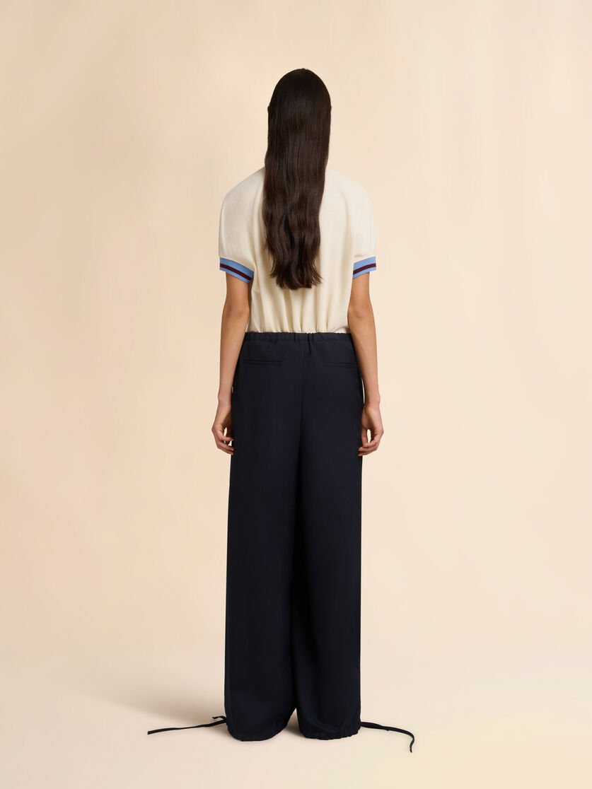 Stutterheim X Marni Blue Tropical Wool Drawstring Trousers