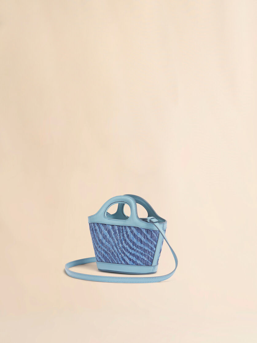 Stutterheim X Marni Blue Wavy Raffia-effect Tropicalia Micro Bag