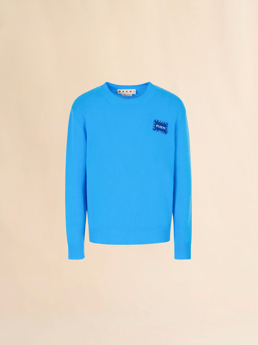 stutterheim x marni Bright blue cashmere sweater with Marni patch