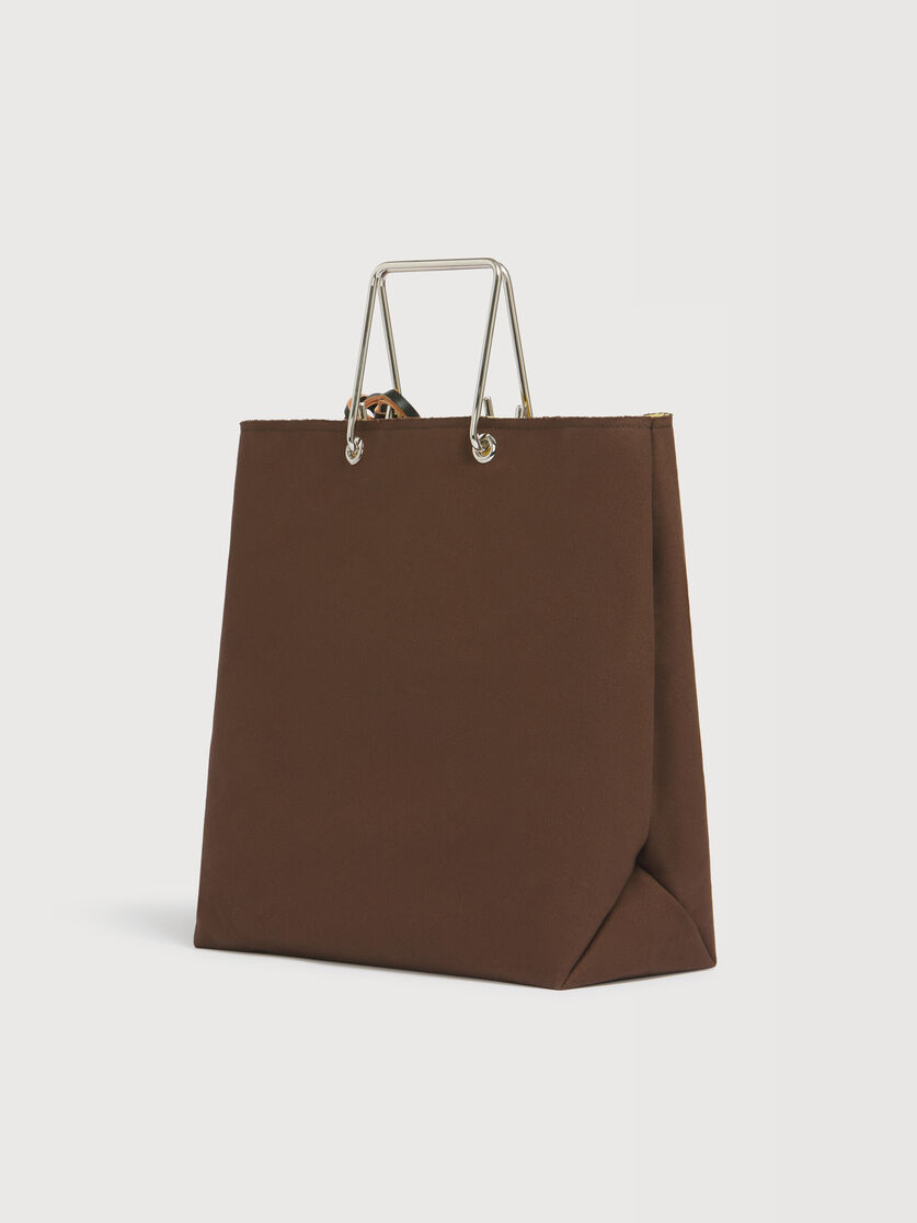 Stutterheim X Marni Brown Canvas Shopper With Metal Handles
