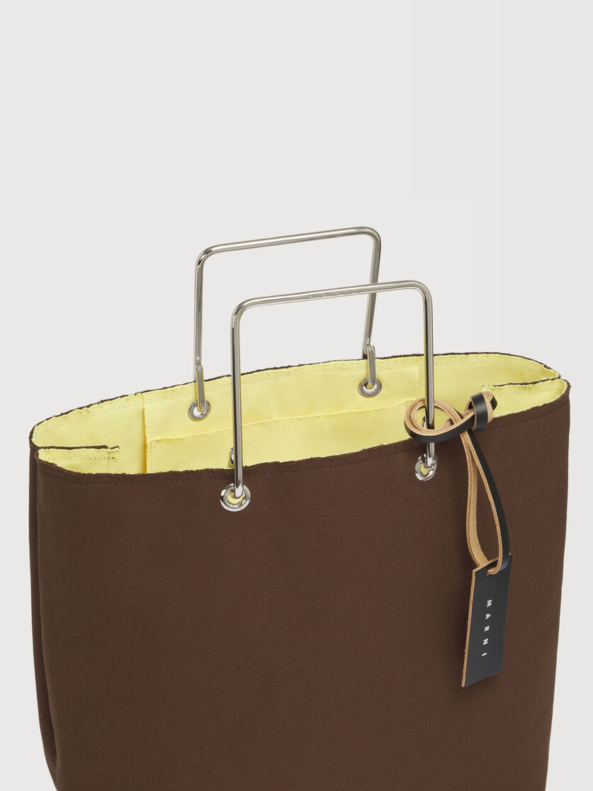 Stutterheim X Marni Brown Canvas Shopper With Metal Handles