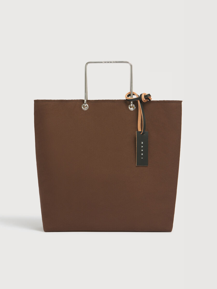 stutterheim x marni Brown canvas shopper with metal handles