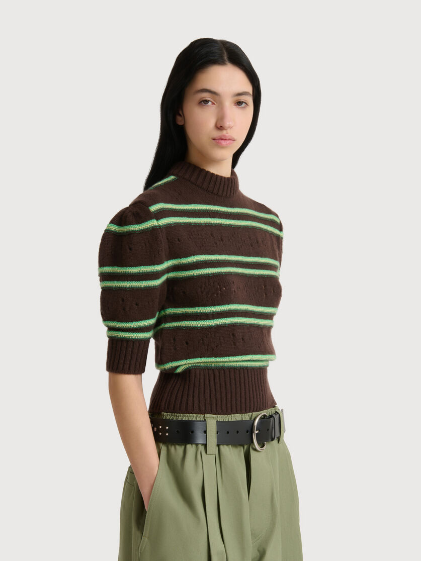 Stutterheim X Marni Brown Cashmere Sweater With Openwork Knit