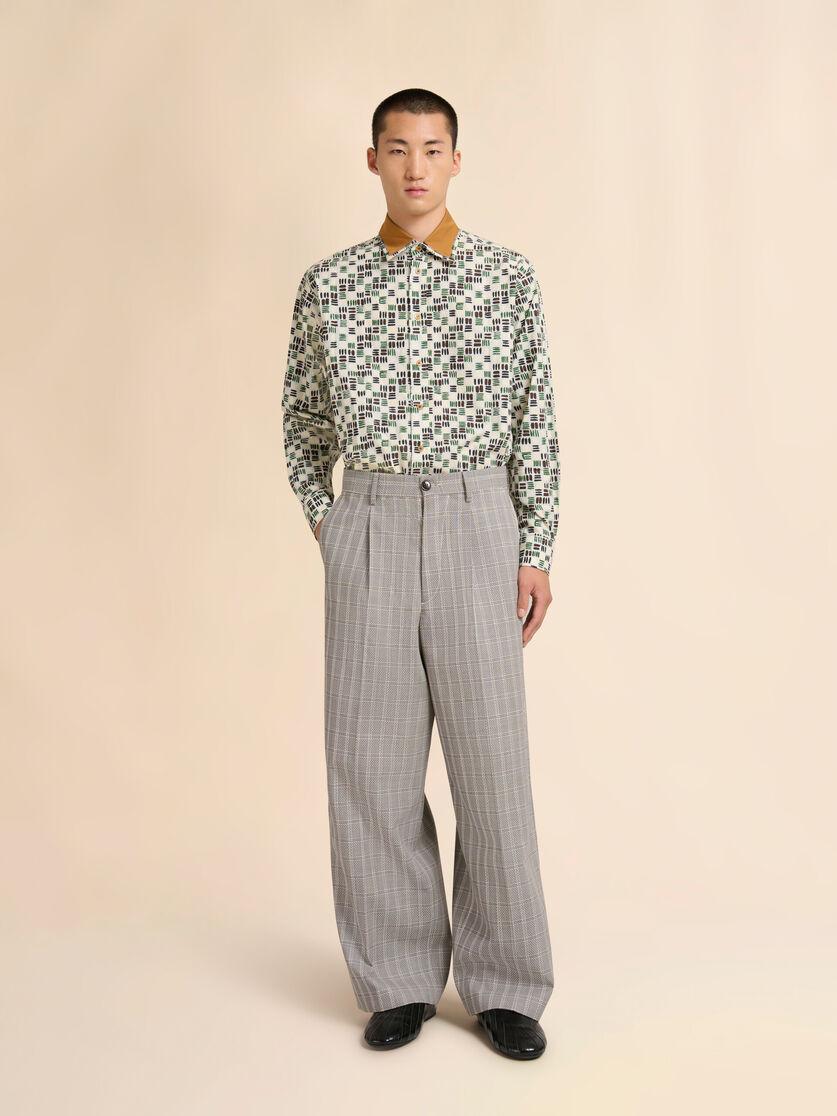 Stutterheim X Marni Brown Checked Wool Pants With Pleats