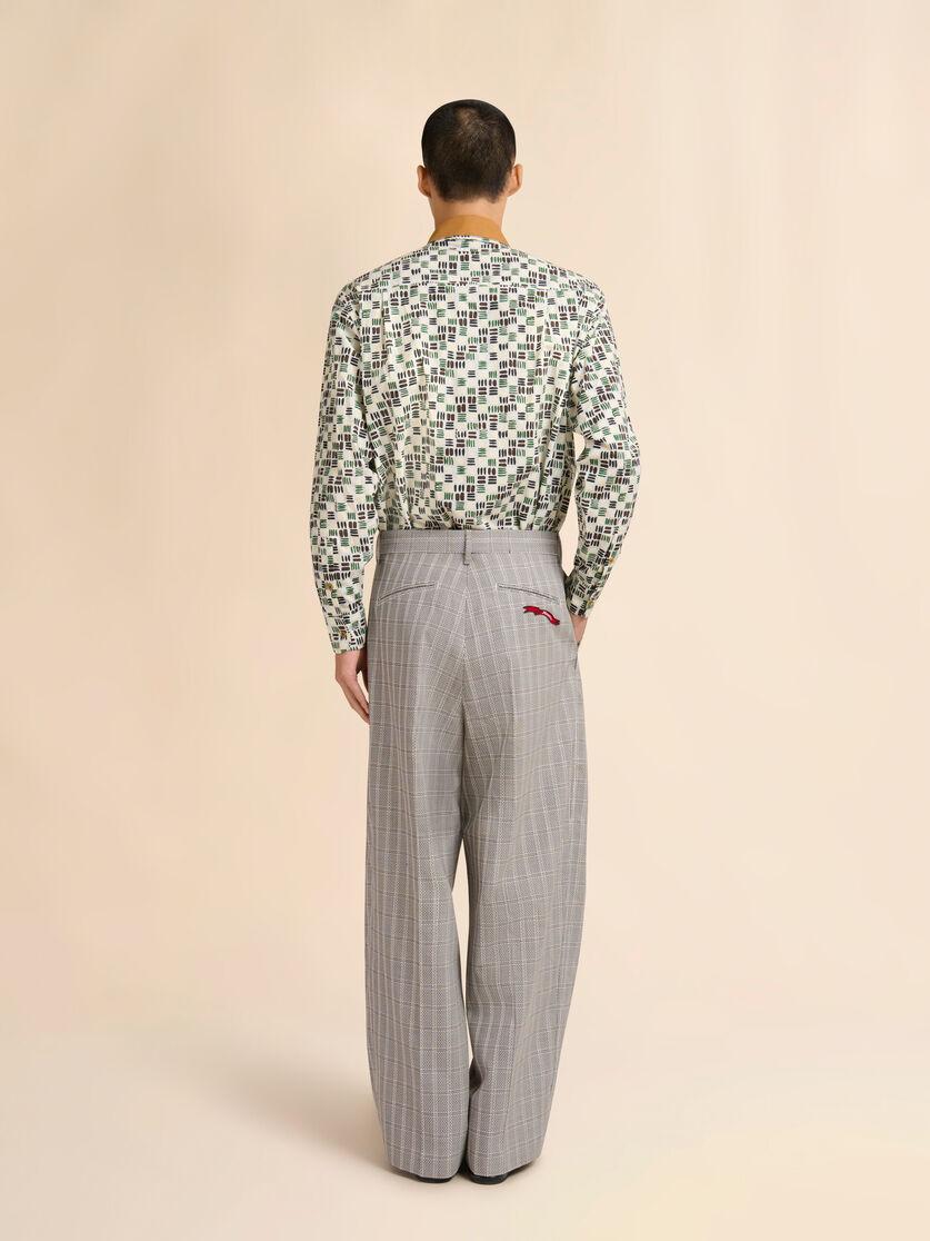 Stutterheim X Marni Brown Checked Wool Pants With Pleats