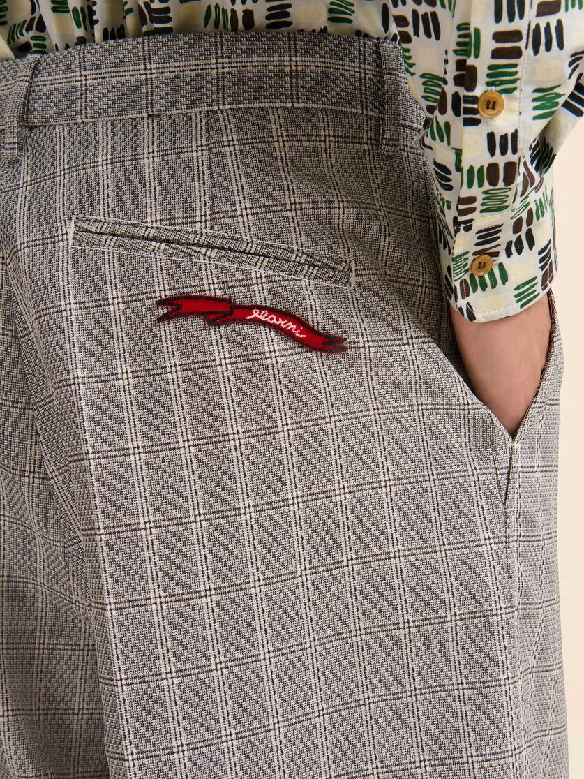 Stutterheim X Marni Brown Checked Wool Pants With Pleats