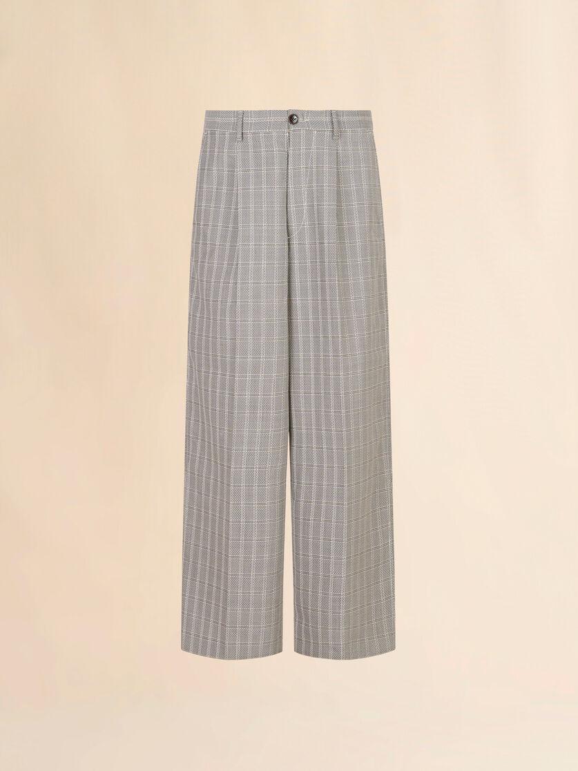 stutterheim x marni Brown checked wool pants with pleats