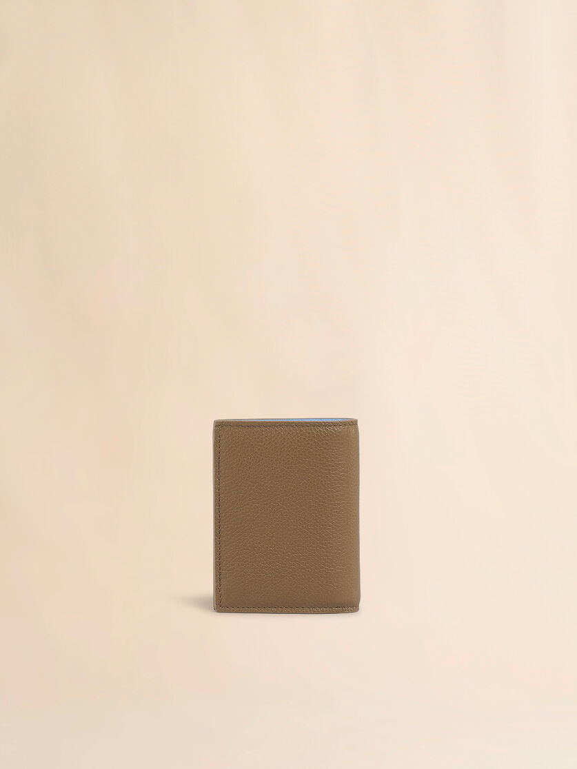 Stutterheim X Marni Brown Leather Bifold Wallet With Marni Mending Embroidery