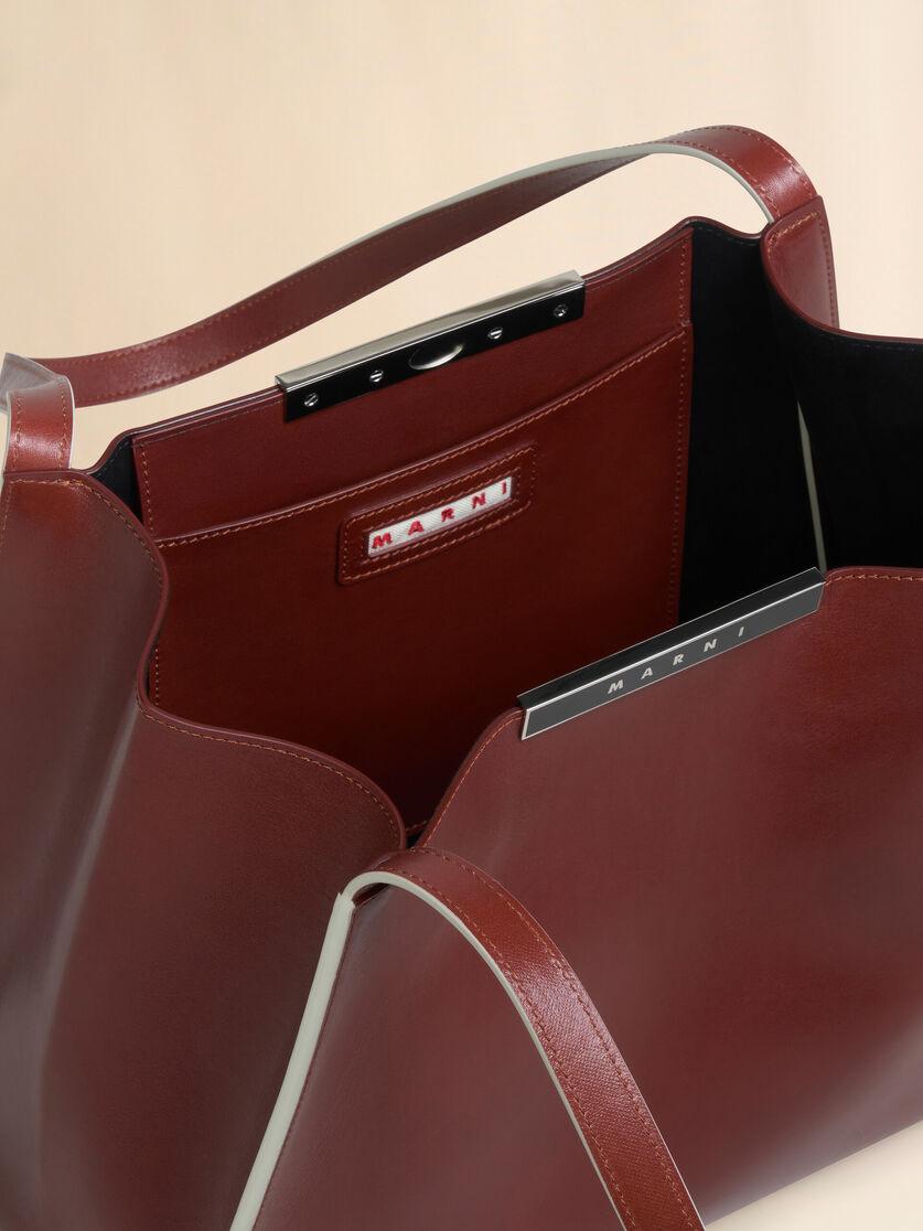 Stutterheim X Marni Brown Leather Cresta E/W Small Tote Bag