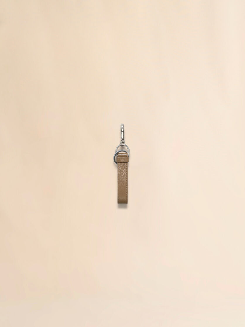 Stutterheim X Marni Brown Leather Keyring With Marni Mending Embroidery