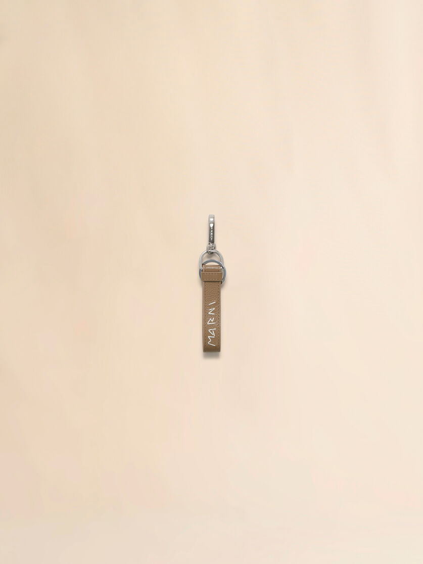 stutterheim x marni Brown leather keyring with Marni Mending embroidery