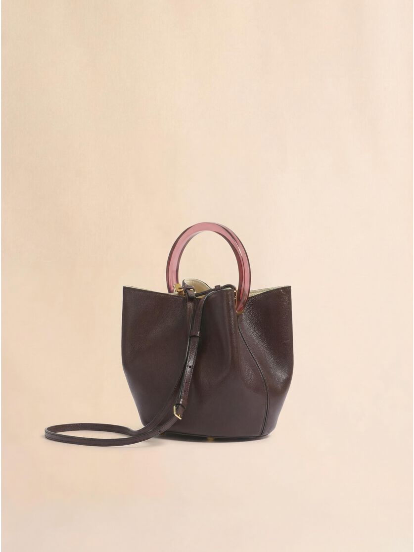 Stutterheim X Marni Brown Leather Pannier Bucket Bag