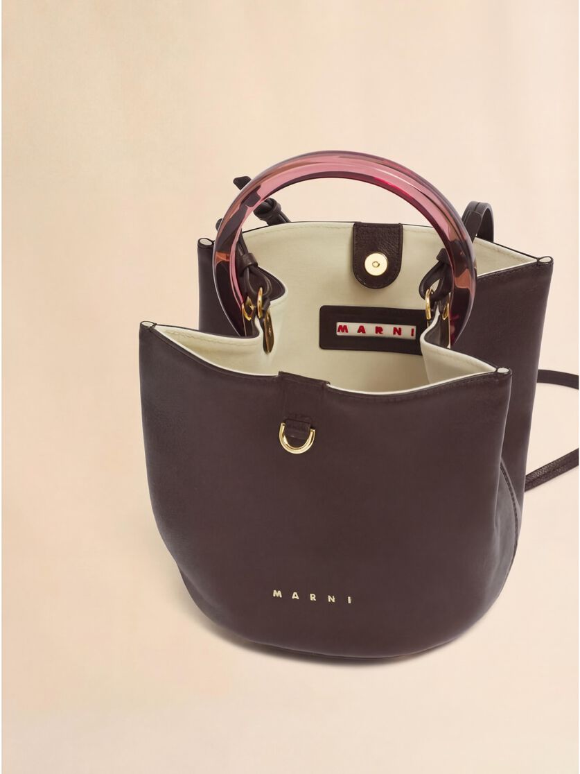 Stutterheim X Marni Brown Leather Pannier Bucket Bag