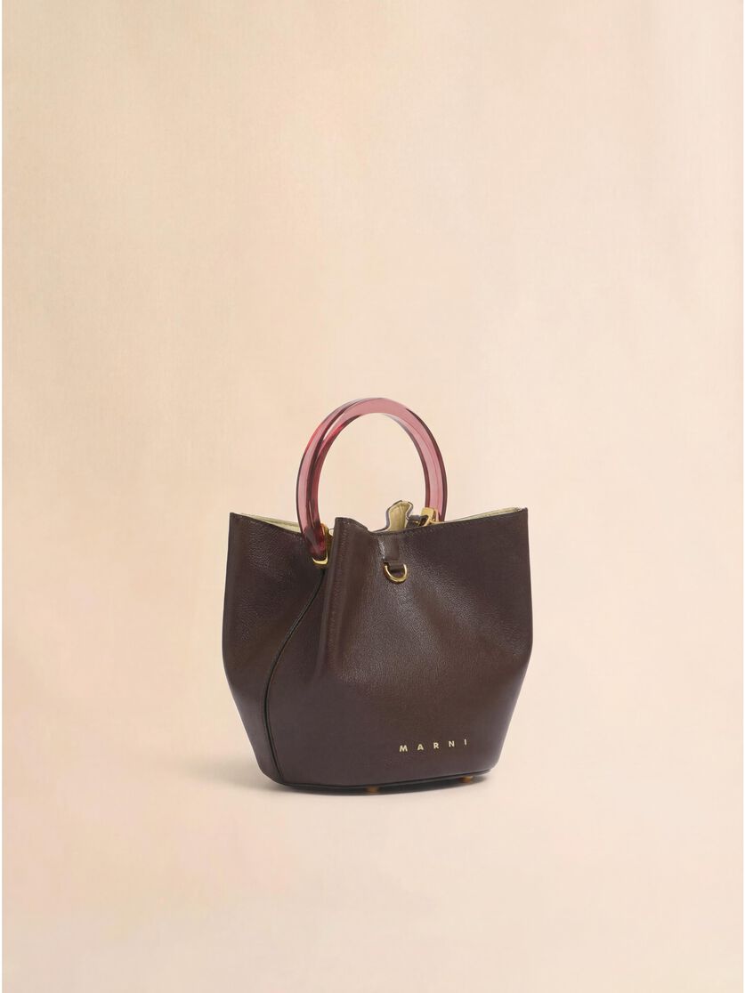 Stutterheim X Marni Brown Leather Pannier Bucket Bag