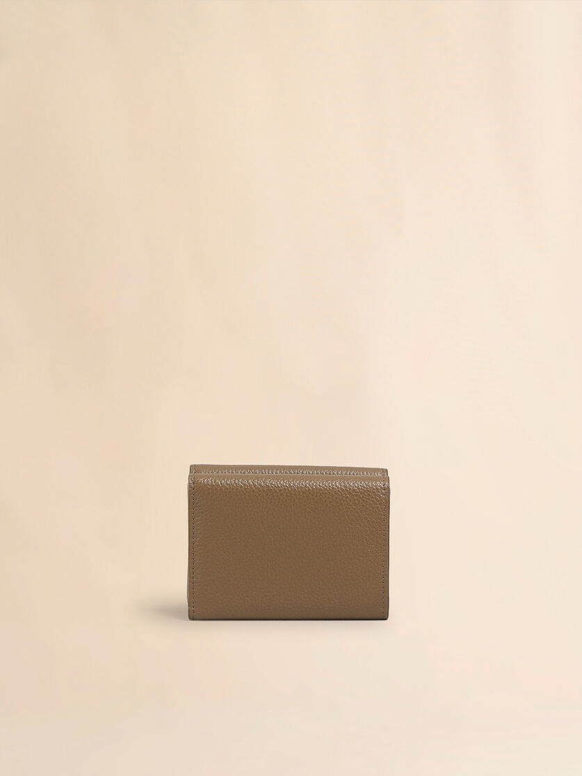 Stutterheim X Marni Brown Leather Trifold Wallet With Marni Mending Embroidery